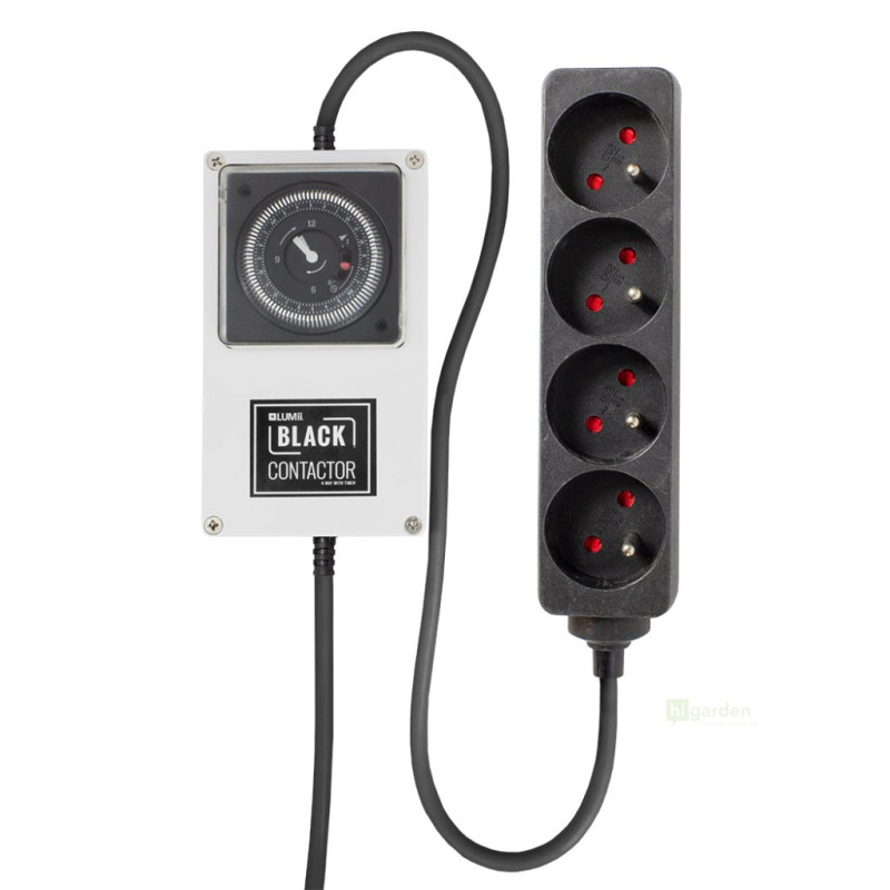 LUMii BLACK Contactor Timers - mechanické spínací hodiny (4 x 600W, 16A)