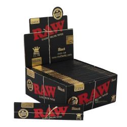 Papírky Raw Black King Size Slim, BOX 50 KS