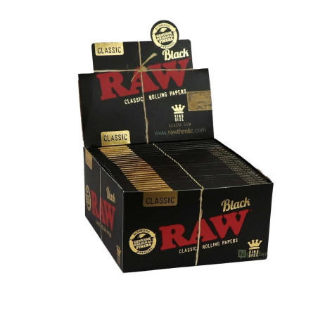 Papírky Raw Black King Size, BOX 50 KS
