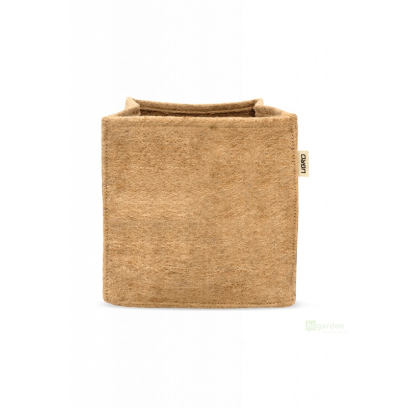 UGro Jute Square Reinforced - Textilní jutový květináč hranatý