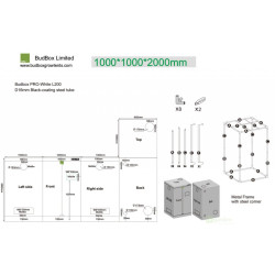 BudBox PRO L200 100x100x200cm - stříbrný