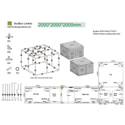BudBox PRO Titan I 200x200x200cm - stříbrný