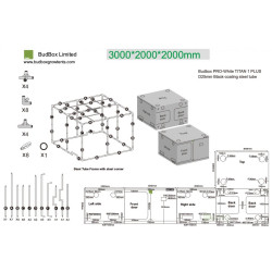BudBox PRO Titan I+ 200x300x200cm - stříbrný