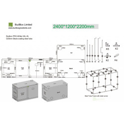 BudBox PRO XXL-HL 240x120x220 - bílý