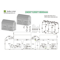 BudBox PRO XXL-R 240x120x180cm - bílý zkosený