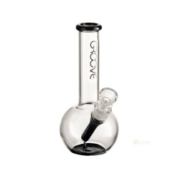 Groove Round Tube 7" Black and Clear bong sklo