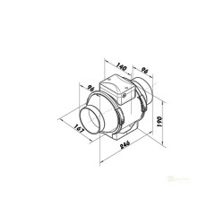 Ventilátor TT 100, 145/187 m3/h