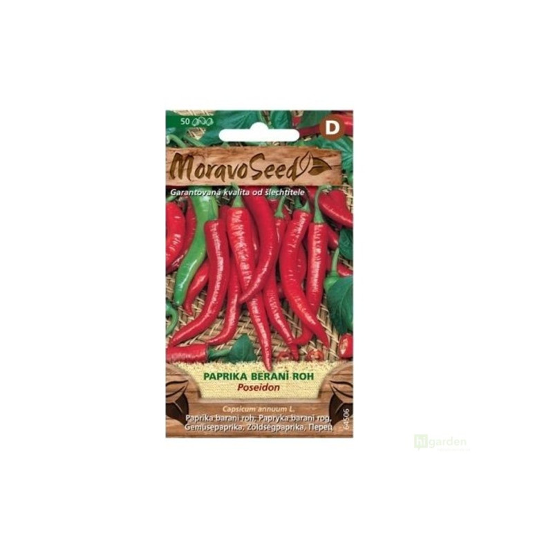 Semínka MoravoSeed Paprika zeleninová POSEIDON, typ beraní roh, pálivá 64506