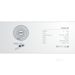 Klipsnový ventilátor Garden Highpro Clip Fan 15CM / 15W 2 rychlosti